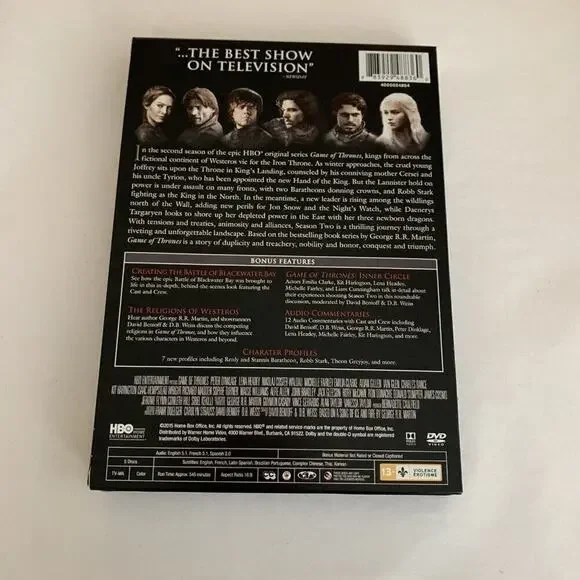 Game of Thrones: The Complete Second Season (DVD, 2015, 5-Disc Set) - Picture 2 of 8